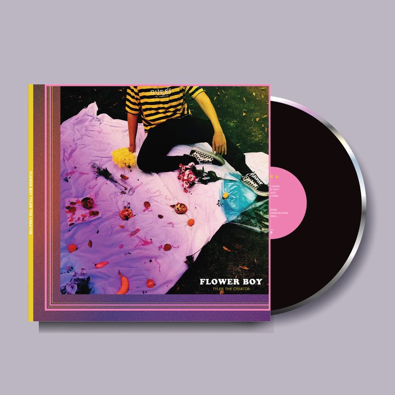 Reimagined Flower Boy album cover concept blending florals and saturated color
