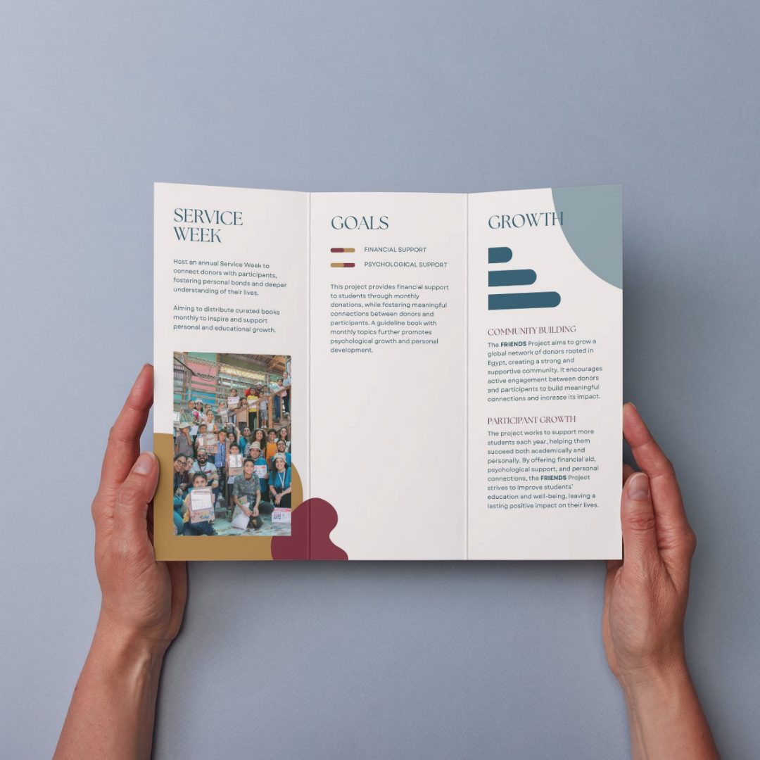 Pamphlet interior panels with clear information hierarchy